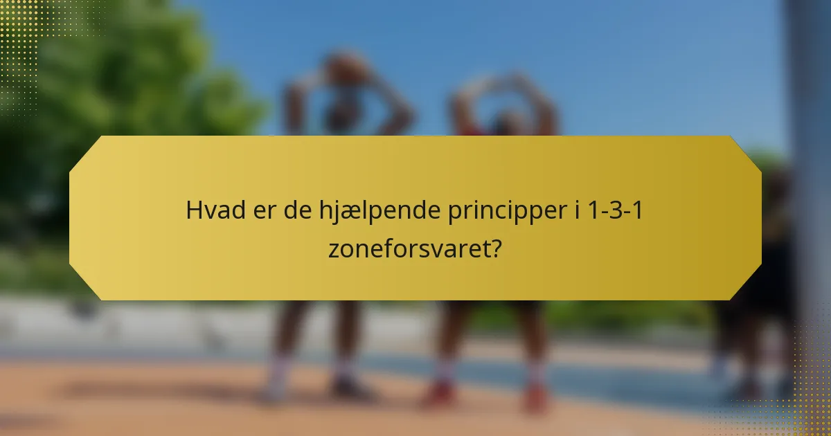Hvad er de hjælpende principper i 1-3-1 zoneforsvaret?
